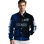 custom utah jazz hexagon mesh navy black varsity jacket best selling.webp