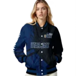 custom utah jazz hexagon mesh navy black varsity jacket best selling.webp