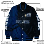 custom utah jazz hexagon mesh navy black varsity jacket best selling.webp