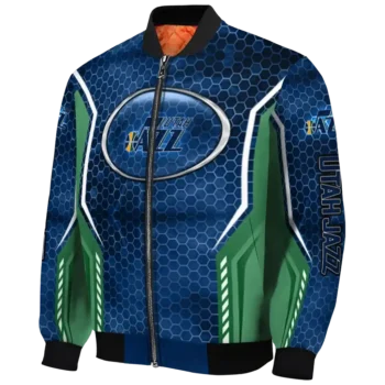 custom utah jazz power plate navy bomber jacket best selling
