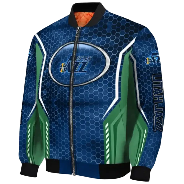 custom utah jazz power plate navy bomber jacket best selling