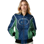 custom utah jazz power plate navy bomber jacket best selling