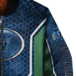 custom utah jazz power plate navy bomber jacket best selling