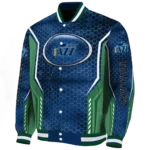 custom utah jazz power plate navy varsity jacket best selling.webp