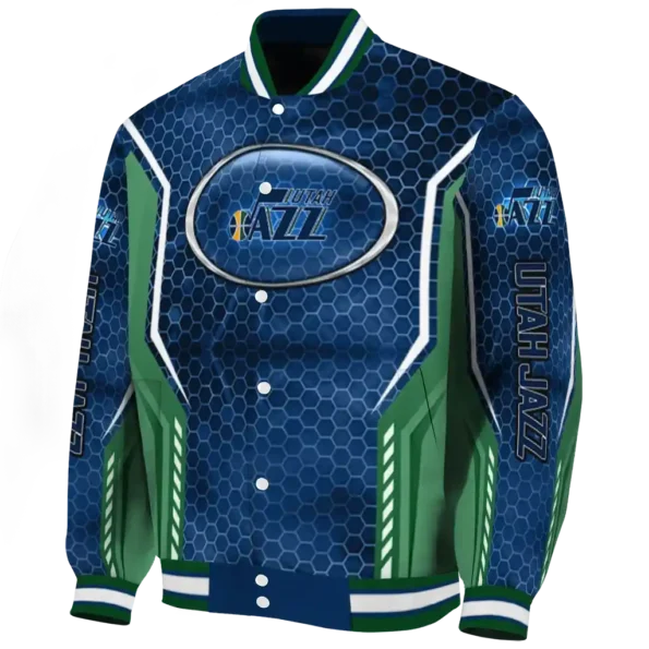 custom utah jazz power plate navy varsity jacket best selling.webp