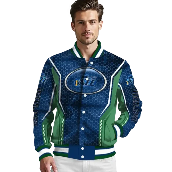 custom utah jazz power plate navy varsity jacket high quality.webp