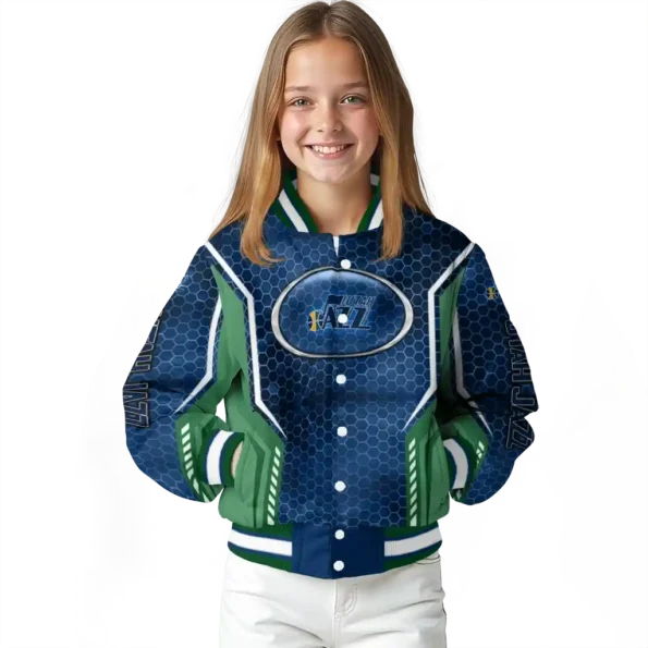 custom utah jazz power plate navy varsity jacket top rated.webp