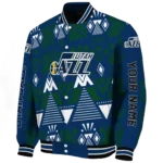 custom utah jazz pyramid shapes navy varsity jacket best selling.webp