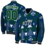 custom utah jazz pyramid shapes navy varsity jacket best selling.webp