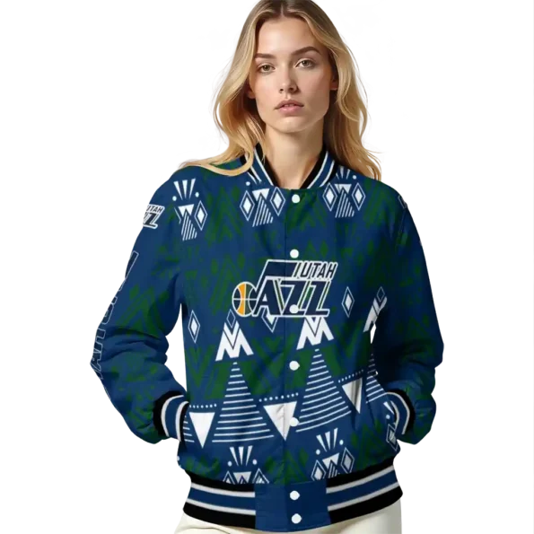 custom utah jazz pyramid shapes navy varsity jacket latest model.webp
