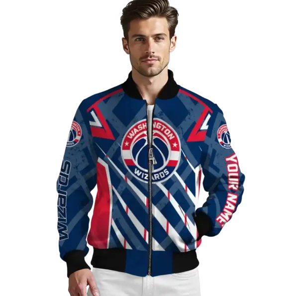 custom washington wizards chevron angles blue bomber jacket high quality