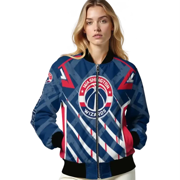 custom washington wizards chevron angles blue bomber jacket latest model
