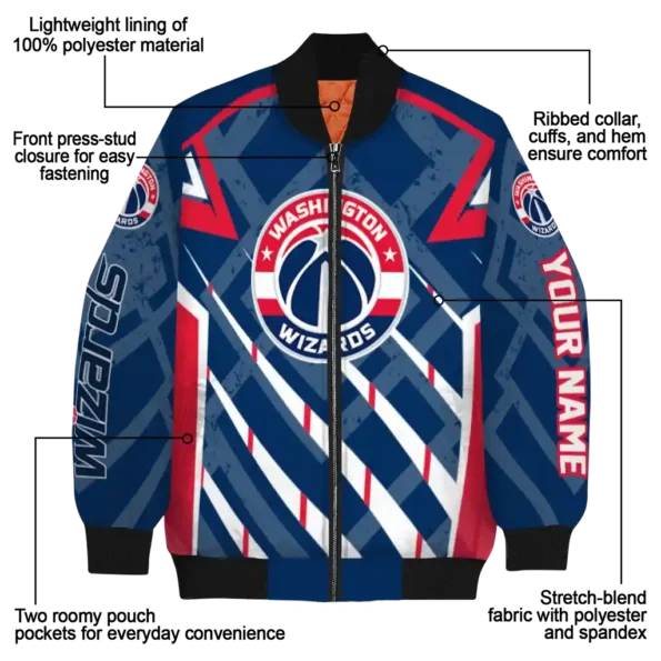 custom washington wizards chevron angles blue bomber jacket new arrival