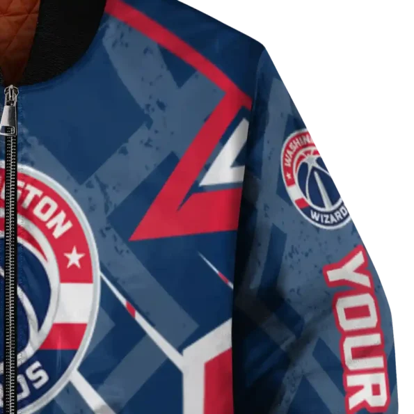 custom washington wizards chevron angles blue bomber jacket premium grade