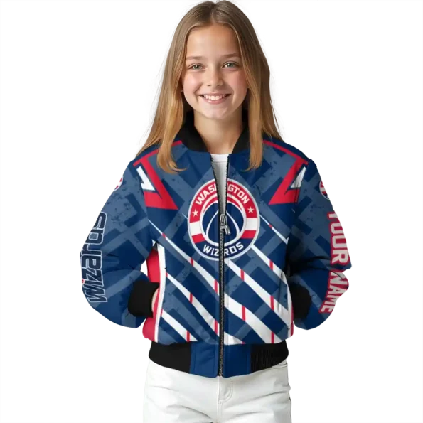 custom washington wizards chevron angles blue bomber jacket top rated