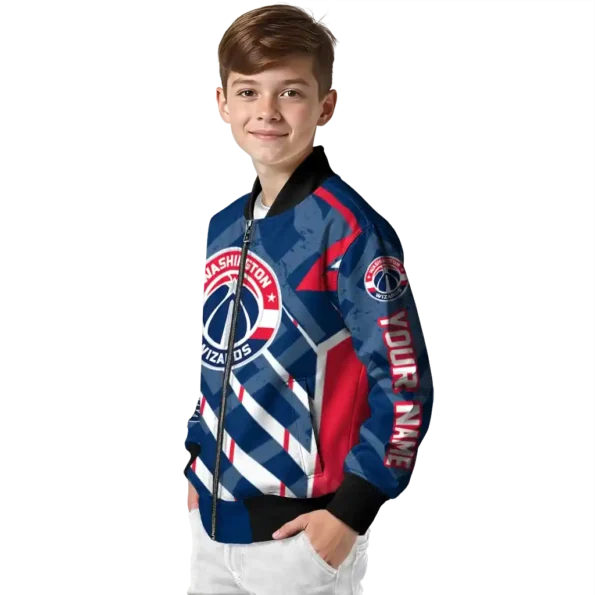 custom washington wizards chevron angles blue bomber jacket trendy