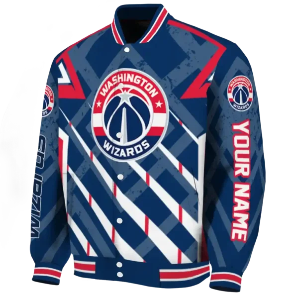 custom washington wizards chevron angles blue varsity jacket best selling.webp