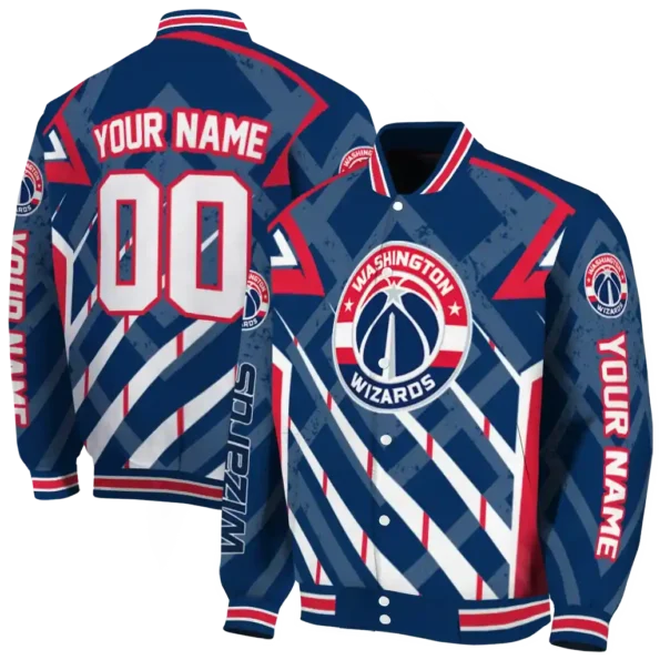 custom washington wizards chevron angles blue varsity jacket fashion forward.webp