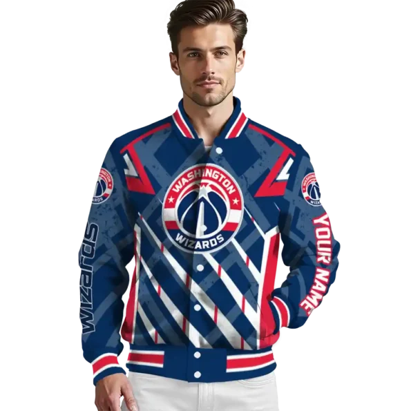 custom washington wizards chevron angles blue varsity jacket high quality.webp