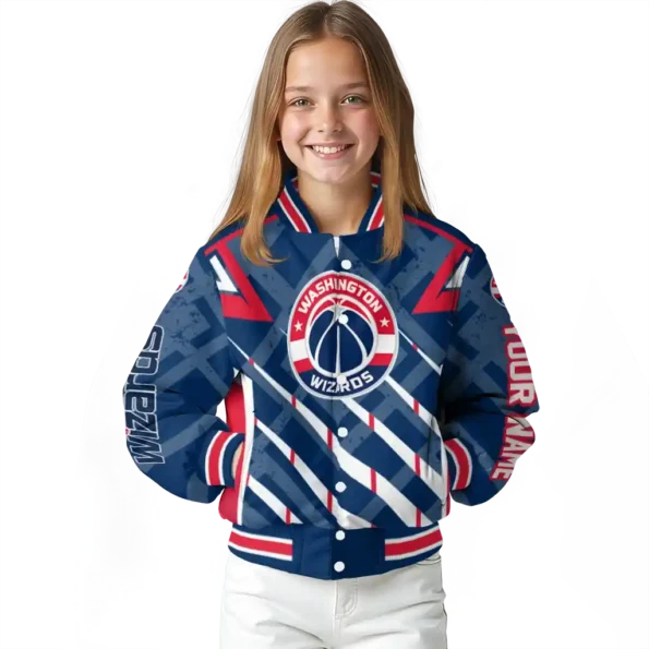 custom washington wizards chevron angles blue varsity jacket top rated.webp