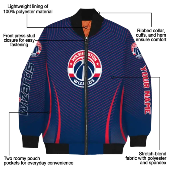 custom washington wizards chevron arrow blue bomber jacket new arrival