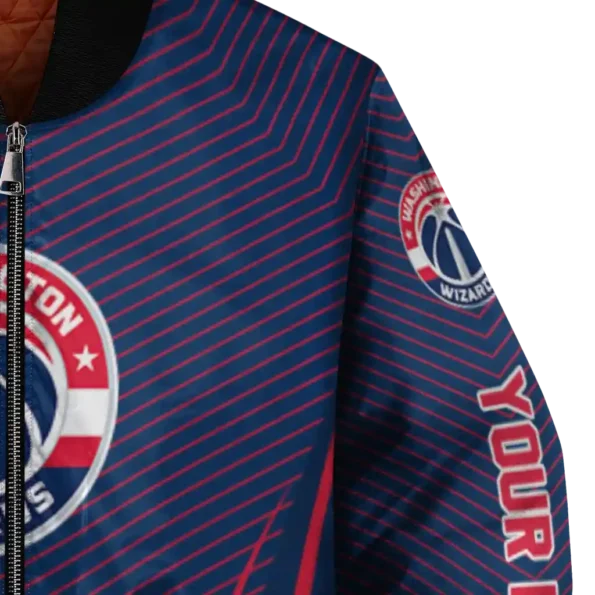 custom washington wizards chevron arrow blue bomber jacket premium grade