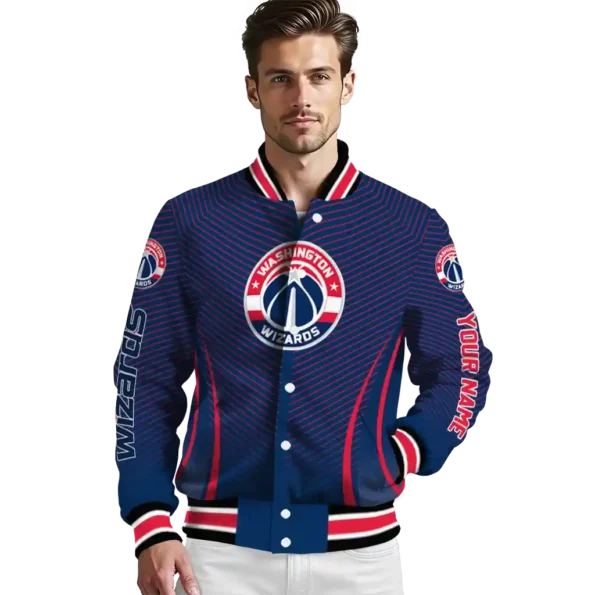 custom washington wizards chevron arrow blue varsity jacket high quality.webp