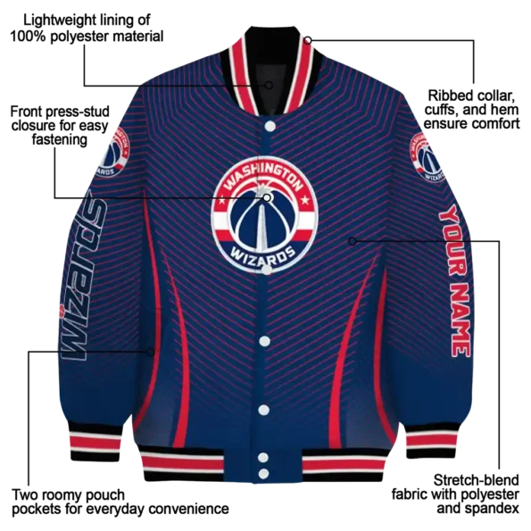 custom washington wizards chevron arrow blue varsity jacket new arrival.webp