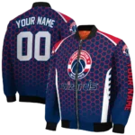 custom washington wizards hexagon grid blue bomber jacket best selling