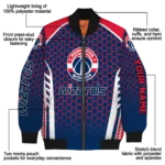 custom washington wizards hexagon grid blue bomber jacket best selling