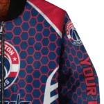 custom washington wizards hexagon grid blue bomber jacket best selling