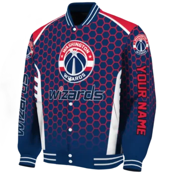 custom washington wizards hexagon grid blue varsity jacket best selling.webp