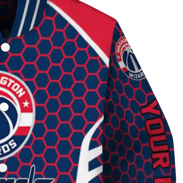 custom washington wizards hexagon grid blue varsity jacket premium grade.webp