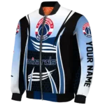 custom washington wizards mesh effect blue black bomber jacket best selling