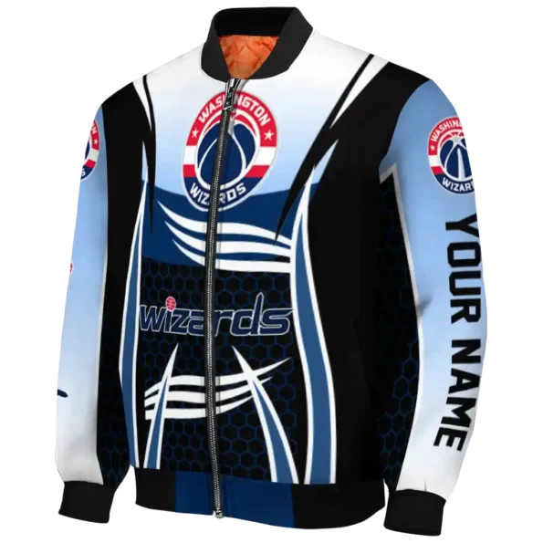 custom washington wizards mesh effect blue black bomber jacket best selling