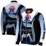 custom washington wizards mesh effect blue black bomber jacket best selling