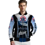 custom washington wizards mesh effect blue black bomber jacket best selling