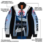 custom washington wizards mesh effect blue black bomber jacket best selling