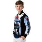 custom washington wizards mesh effect blue black bomber jacket best selling