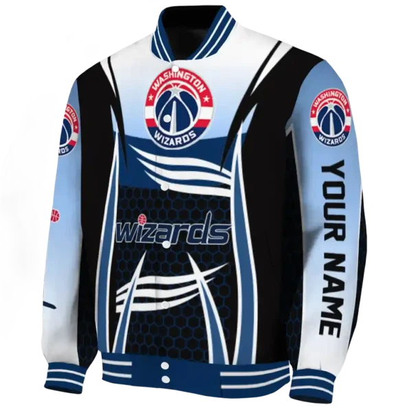 custom washington wizards mesh effect blue black varsity jacket best selling.webp