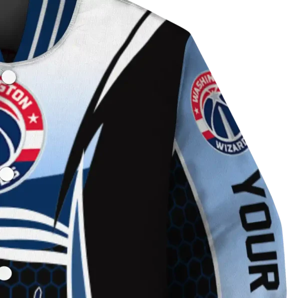 custom washington wizards mesh effect blue black varsity jacket premium grade.webp