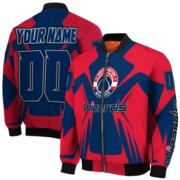 custom washington wizards spider mark blue bomber jacket fashion forward