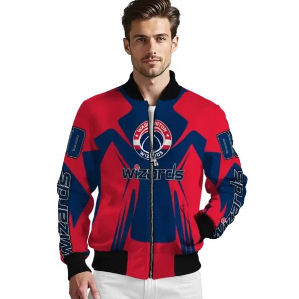 custom washington wizards spider mark blue bomber jacket high quality