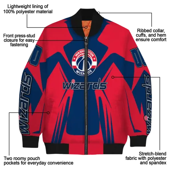 custom washington wizards spider mark blue bomber jacket new arrival