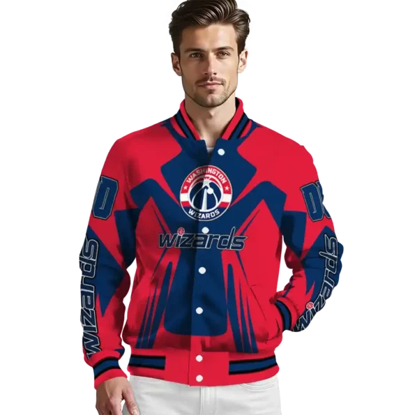 custom washington wizards spider mark blue varsity jacket high quality.webp
