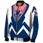 custom washington wizards v stripes blue white bomber jacket best selling