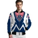 custom washington wizards v stripes blue white bomber jacket best selling