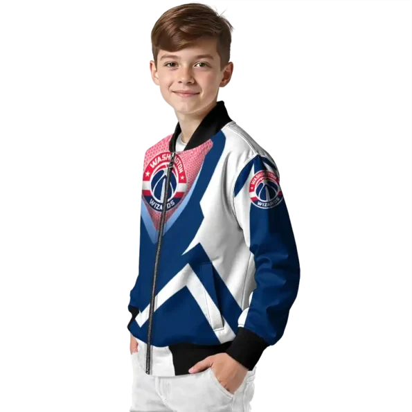 custom washington wizards v stripes blue white bomber jacket trendy