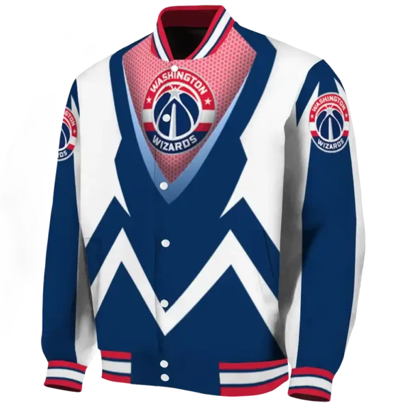 custom washington wizards v stripes blue white varsity jacket best selling.webp