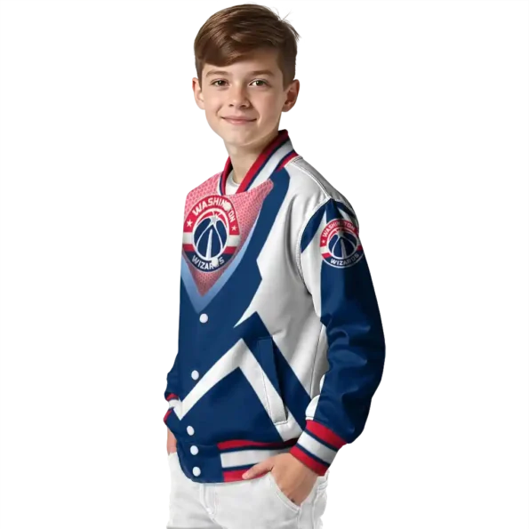 custom washington wizards v stripes blue white varsity jacket trendy.webp